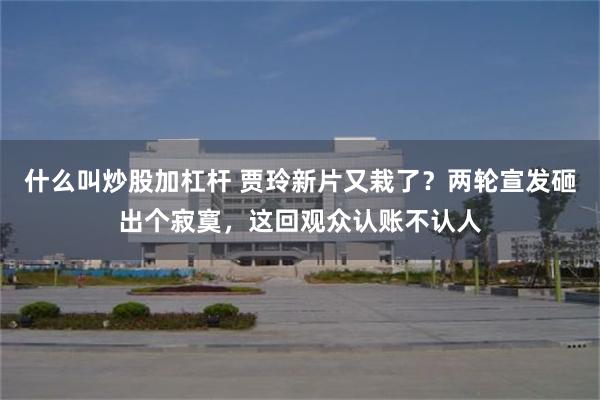 什么叫炒股加杠杆 贾玲新片又栽了？两轮宣发砸出个寂寞，这回观众认账不认人