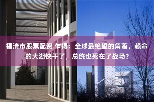 福清市股票配资 乍得:全球最绝望的角落,赖命的大湖快干了,总统也死在了战场?