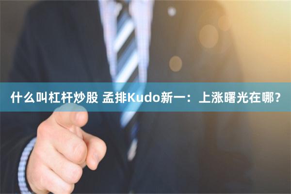 什么叫杠杆炒股 孟排Kudo新一：上涨曙光在哪？